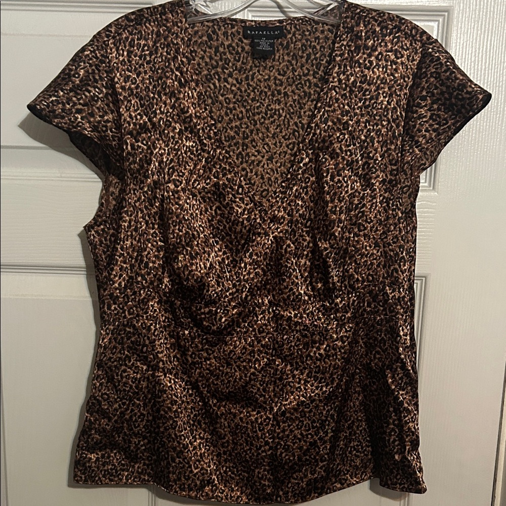 Rafaella Women's Brown Animal‎ Print Blouse